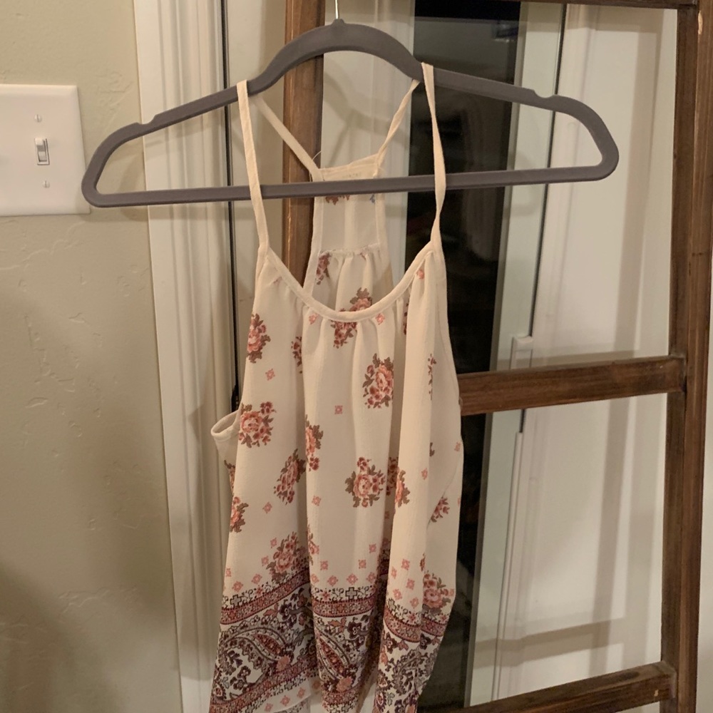 Floral Spaghetti-strap Dress-up Tank